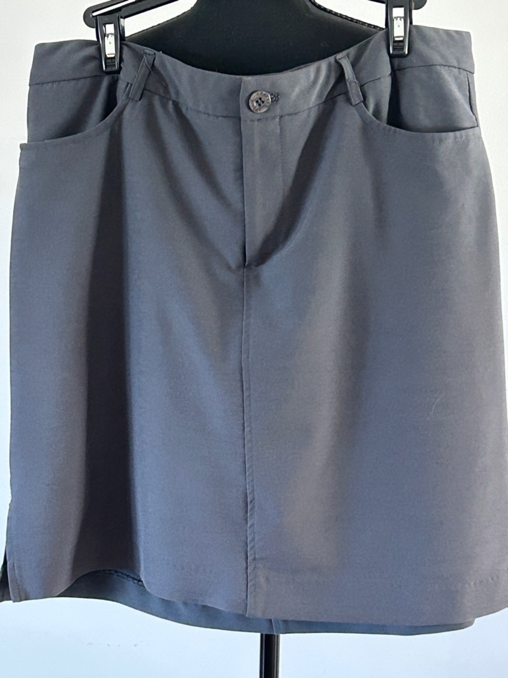 Cracked Wheat Tailored Charcoal Gray Mini Skort